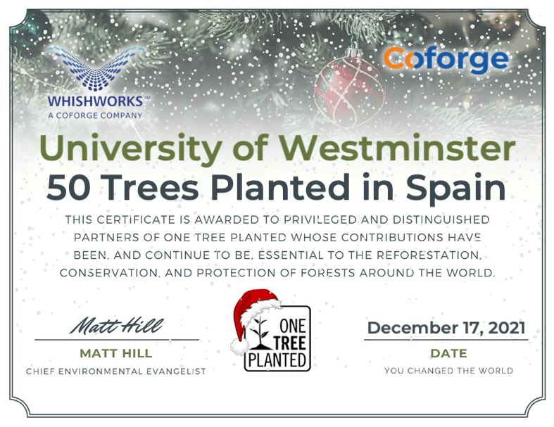 ThierryDelaitre's tweet photo. Thank you @Coforge_Tech and @WHISHWORKS for planting these 50 trees as a result of our partnership with @UniWestminster @MuleSoft #Mulesoft #WeAreWestminster #Sustainability https://t.co/jQxtQ8Vc0q