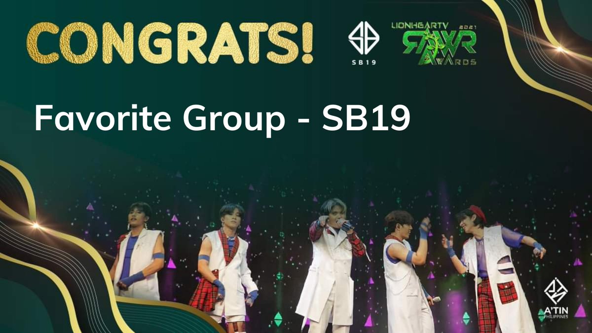 RAWR Awards 2021 Favorite Group is SB19! Congratulations, our Mahalima! 

<a href="/SB19Official/">SB19 Official</a> #SB19
#SB19OZCinemaScreening
#SB19onRAWRAwards