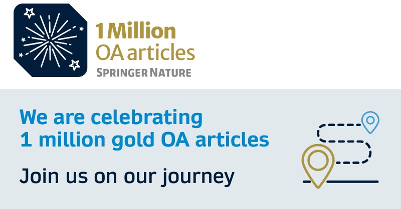 SpringerNature's tweet photo. This year, we are celebrating the release of one million Gold open access (OA) articles. We‘ve come a long way since launching OA publishing in 1998, to make science accessible to everyone, anywhere. Find out about our OA journey so far and how to be part of the OA future.