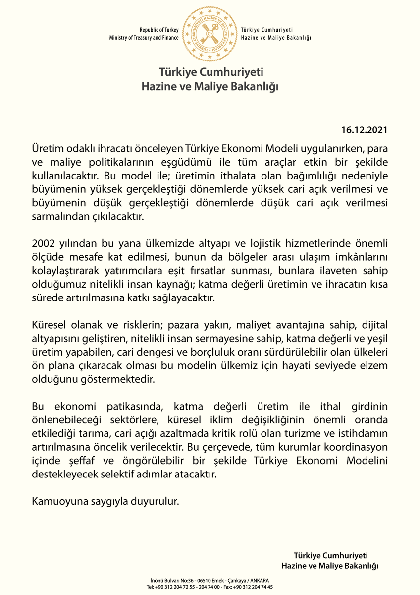 Kamuoyuna saygıyla duyurulur. 
(16.12.2021)
