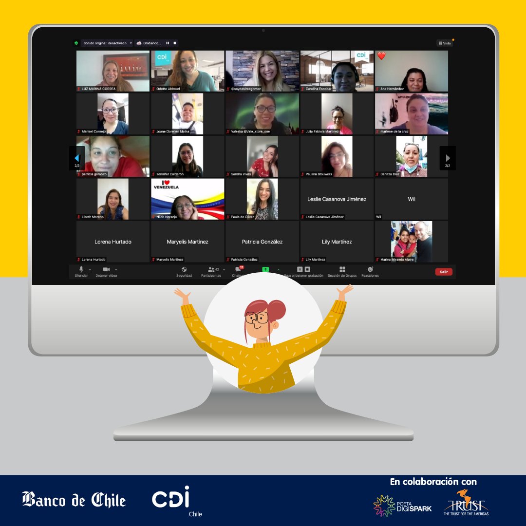 CDI Chile (@cdichile) on Twitter photo 🎓 Hoy hemos tenido la graduación de las emprendedoras que han realizado el curso de Marketing Digital. 👩🎓
Celebramos que más de 70 mujeres emprendedoras hoy tienen las herramientas digitales para comenzar a impulsar sus negocios.🙌
<a href="/bancodechile/">Banco de Chile</a> <a href="/Trust4Americas/">The Trust for the Americas</a> #POETADigiSpark 🎓 Hoy hemos tenido la graduación de las emprendedoras que han realizado el curso de Marketing Digital. 👩🎓
Celebramos que más de 70 mujeres emprendedoras hoy tienen las herramientas digitales para comenzar a impulsar sus negocios.🙌
<a href="/bancodechile/">Banco de Chile</a> <a href="/Trust4Americas/">The Trust for the Americas</a> #POETADigiSpark