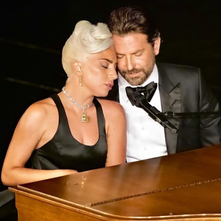I_am___John's tweet photo. Two years ago, these two naturals made history with SHALLOW. @ladygaga #bradleycooper 🇺🇸🇺🇸🎵🎶 https://t.co/Jv0K6HQFzB
