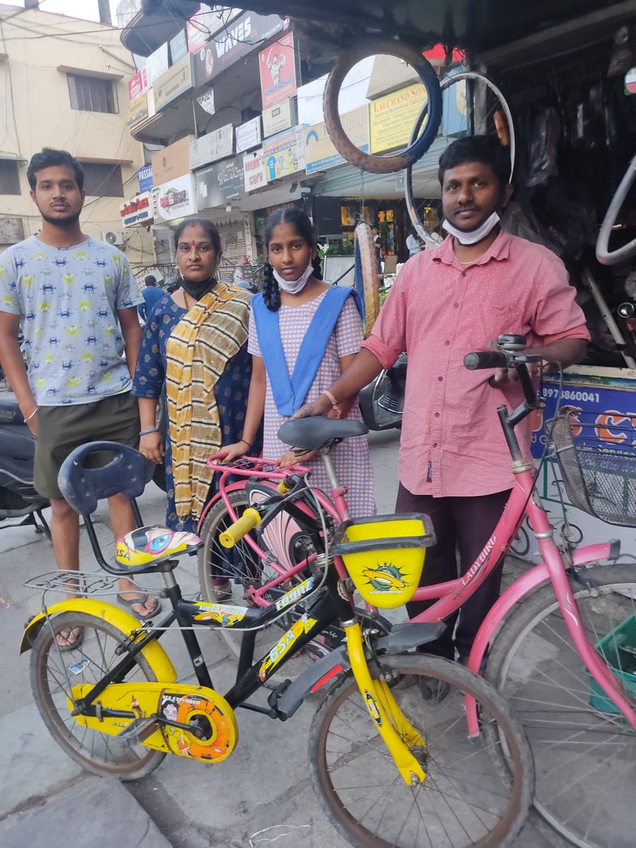sselvan's tweet photo. Thanks to @AkshayMucharla for the ground level volunteering in #ProjectDiya
Beneficiaries
Restaurant labour Rs.4000 salary, will be using for commute, cannot afford transportation.
Family gets a lady bird and a kids cycle. School girl getting empowerment, education& freedom. https://t.co/crLaQlHDYa