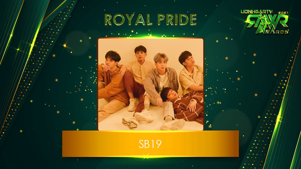 🏆 #RAWRAwards2021

PPOP KINGS, SB19, as ROYAL PRIDE AWARDEE, congratulations! 💙

@SB19Official #SB19
#SB19onRAWRAwards