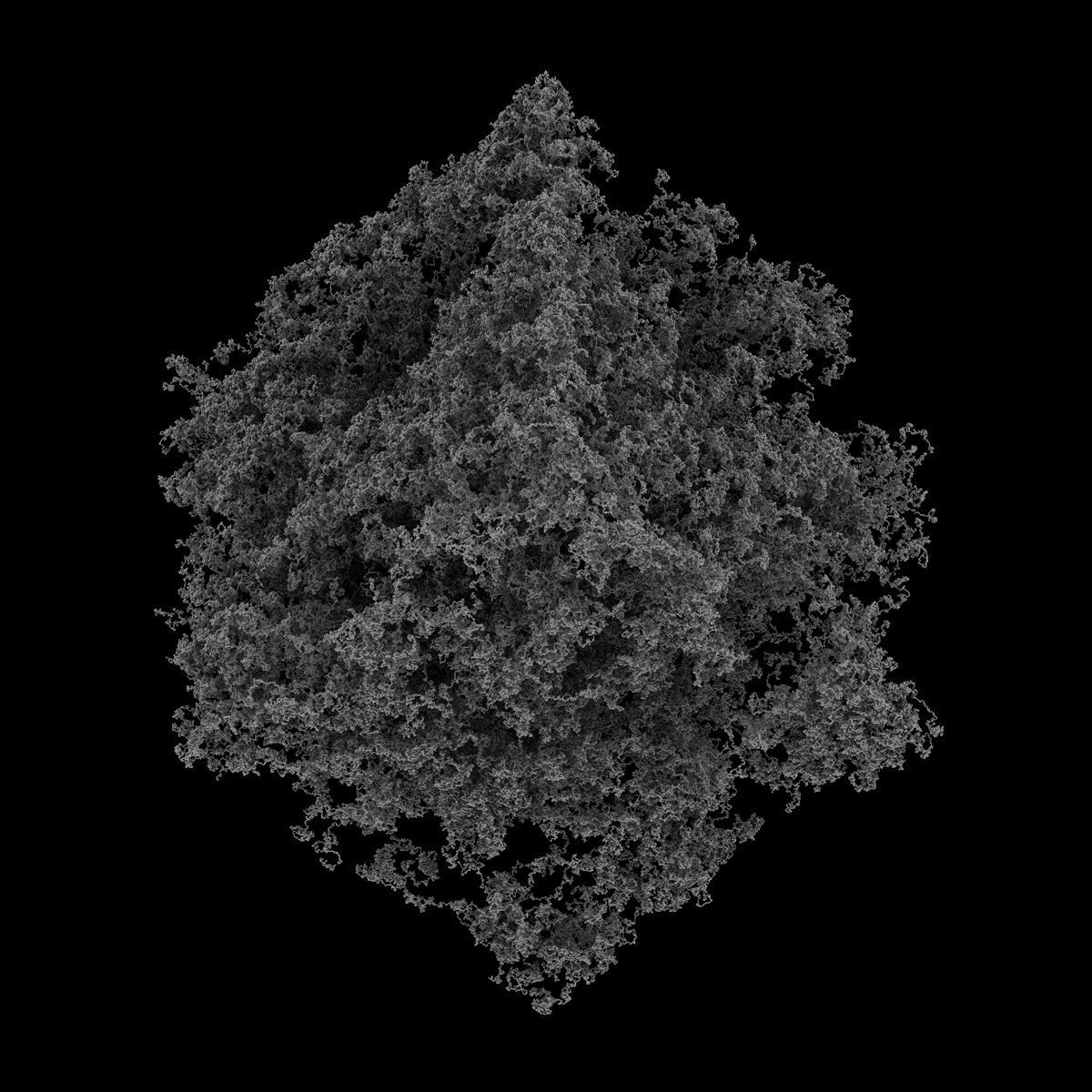 artixels's tweet photo. This work was part of the #SiggraphAsia Art Gallery of SA2020 held in South Korea but the event went virtual.  I always hope to show the physical print itself.  Titled 'Simplexity 01', I was exploring how organic forms may emerge without modelling any specific growth.  (1/2) https://t.co/5hRgBI2EF7