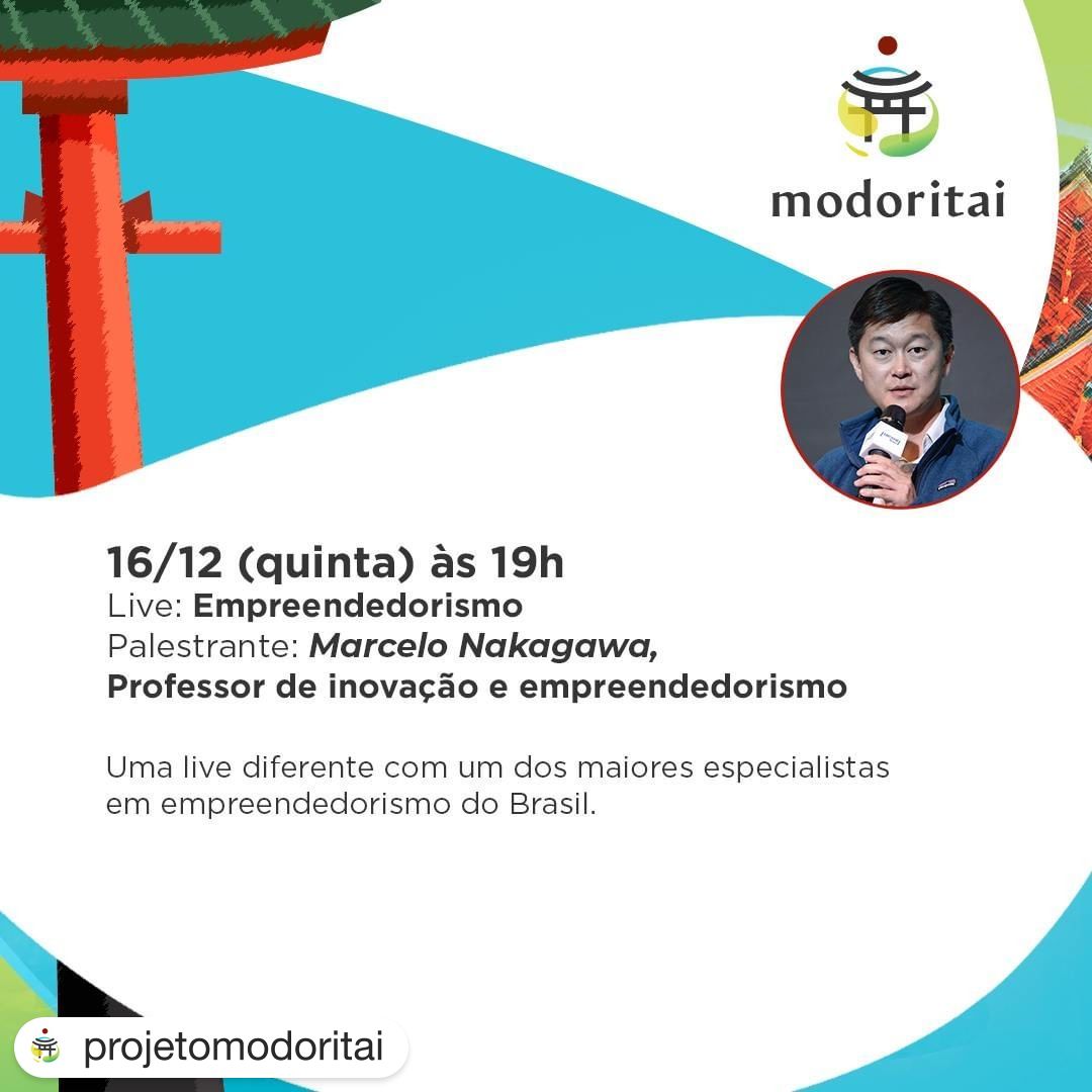 Marcelo Nakagawa, professor de inovação e empreendedorismo em várias escolas de negócios (Insper, FDC, FIA, Vanzolini, Unicamp), apresentará a live Empreendedorismo nesta quinta às 19h.

Nosso evento é totalmente virtual e gratuito. 
Informações em: modoritai.com.br
