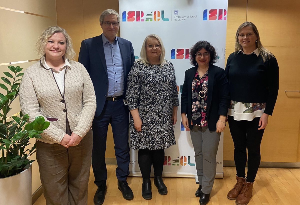 IsraelinFinland's tweet photo. Meillä oli ilo esitellä Israelin ulkoministeriön kehitysyhteistyöosasto @MASHAVisrael ja Suomen Fida International toisilleen.
Lämmin kiitos Harri Hakola ja @Fidainfo'n väki sekä Mashavin @AvivEzra ja Shuli Kurzon!
#HumanCapacityBuilding https://t.co/prL40HC0P7