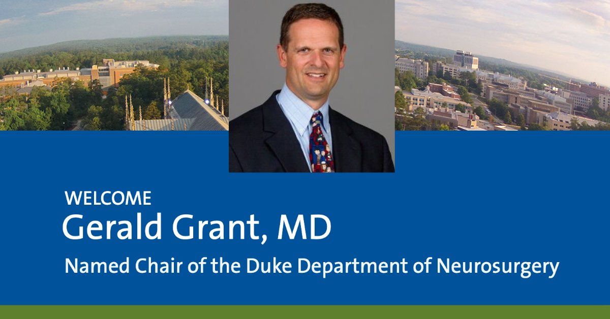 Dukeneurosurg's tweet photo. Gerald Grant, MD, an internationally known surgeon-scientist, has been named the new chair of the Duke Department of Neurosurgery, effective April 1, 2022. https://t.co/6cyBYEmjJ4 https://t.co/Ono9BOodY9