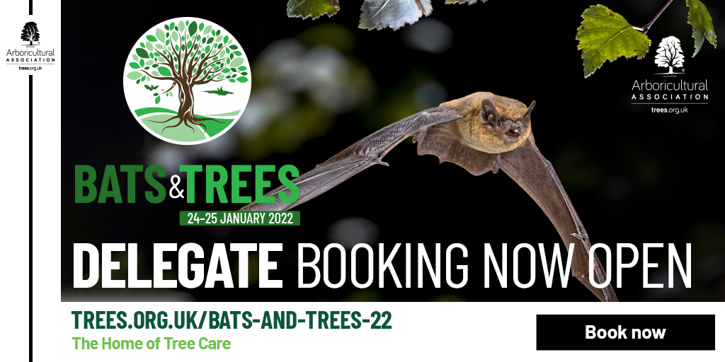 Bats &amp; Trees - Booking Now Open!! 🦇🌳

A special two-day event.
24-25 January 2022, South Gloucestershire

The landmark crossover event will comprise a mix of presentations and workshops from experts from both ecology and arboriculture

Get a ticket here: trees.org.uk/Training-Event…