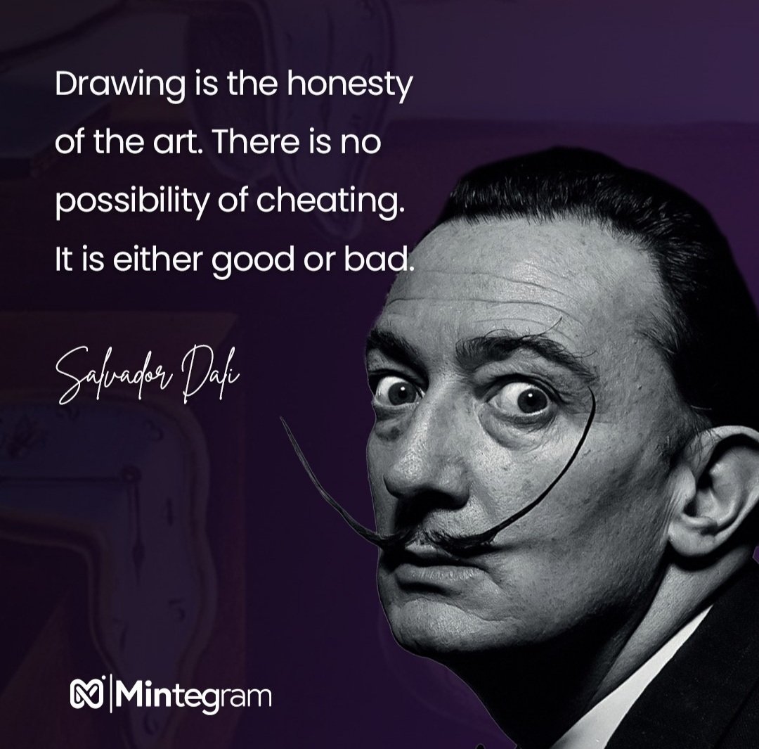 mintegram's tweet image. Drawing is the honesty of the art. Thre is no possibility of cheating. It is either good or bad.

-Salvador Dali

opensea.io/collection/the…

@opensea

#opensea #NFT #NFTcommunity #marketplace #mintegram #NFTart #NFTcollectors #NFTgallery #NFTexihibition #NFTgiveaway #NFTartist