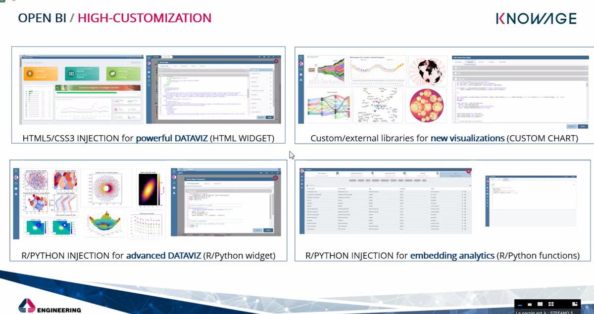 egwada's tweet photo. Dans la version 8 de @knowage_suite vous pouvez embarquer vos propres widgets et exploiter aussi des modèle #Python ou #Rlang dans vos visualisations https://t.co/qhO4jEDLFI
