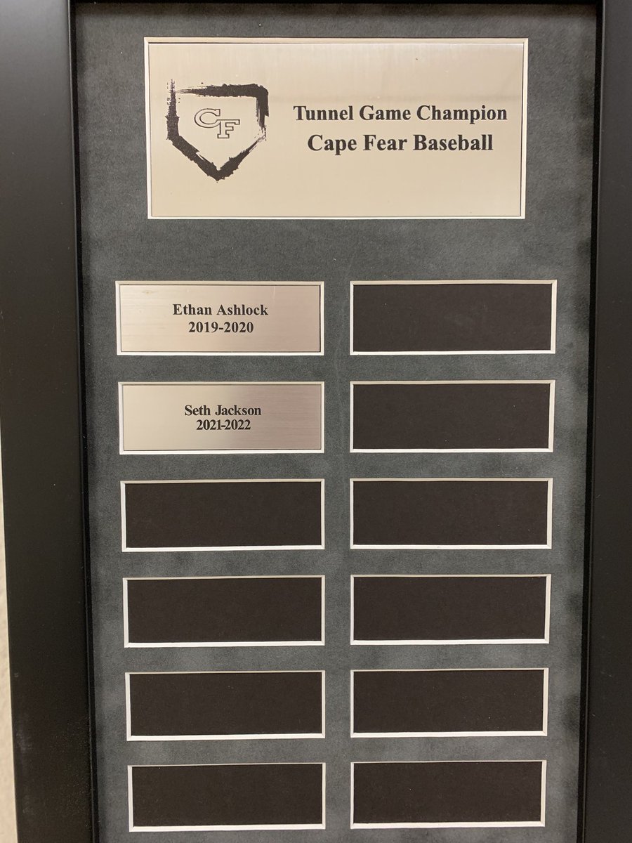 Congrats to our ‘21-22 Tunnel Game Champ <a href="/sethjackson1318/">Seth Jackson</a>, who finished with a 72 average across 6 different cage sessions. He’s on the plaque forever!