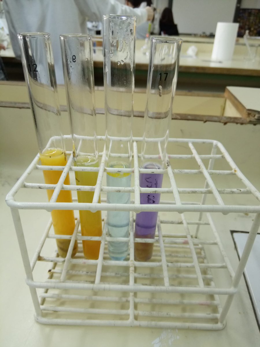InsDali's tweet photo. Avui a 3r d'ESO hem fet una pràctica per identificar la presència de monosacàrids en alguns aliments. Mireu els resultats! #biologia #lacienciamola https://t.co/t0E7LrTs21