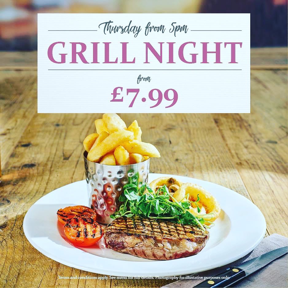 WindmillMeir's tweet photo. 𝗧𝗼𝗻𝗶𝗴𝗵𝘁 𝗳𝗿𝗼𝗺 𝟱𝗽𝗺

Grab yourself a real bargain with Grill Night at The Windmill!

8oz Rump Steak / 10oz Gammon Steak for just £7.99
Or
10oz Rib-Eye Steak / Signature Surf and Turf For just £9.99!

#grillnight #stokeontrentlive #food #meirheath #staffordshirepubs https://t.co/eUzRKvcZkE