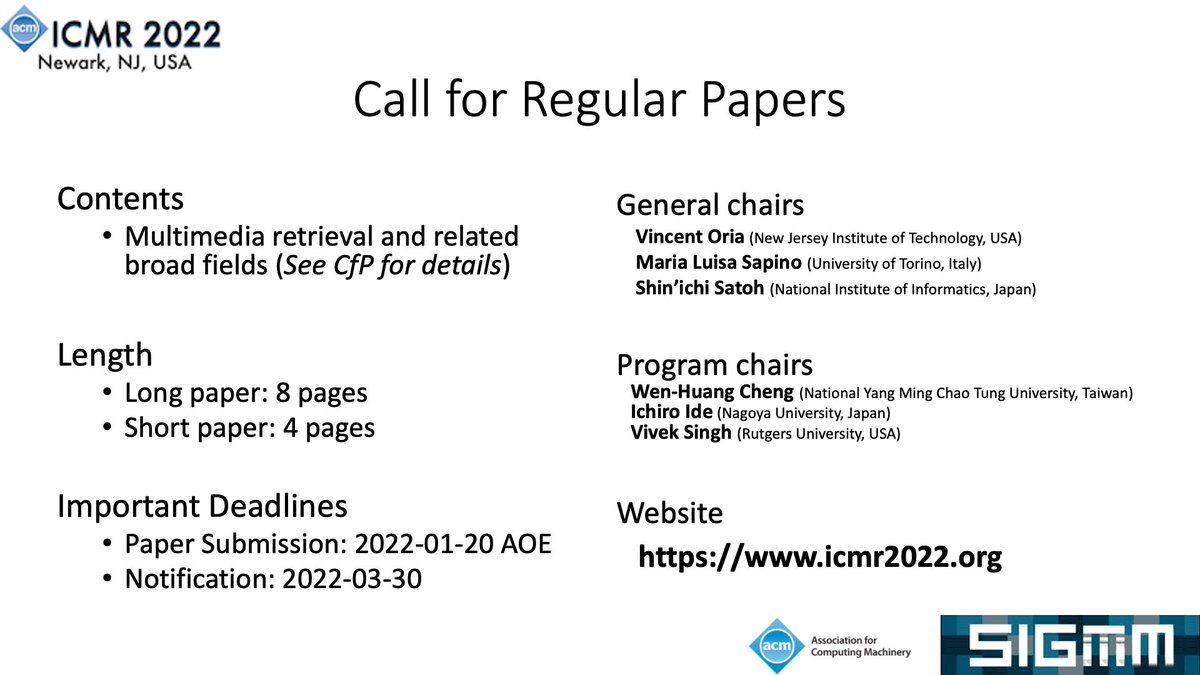 ACM ICMR 2022 tweet media
