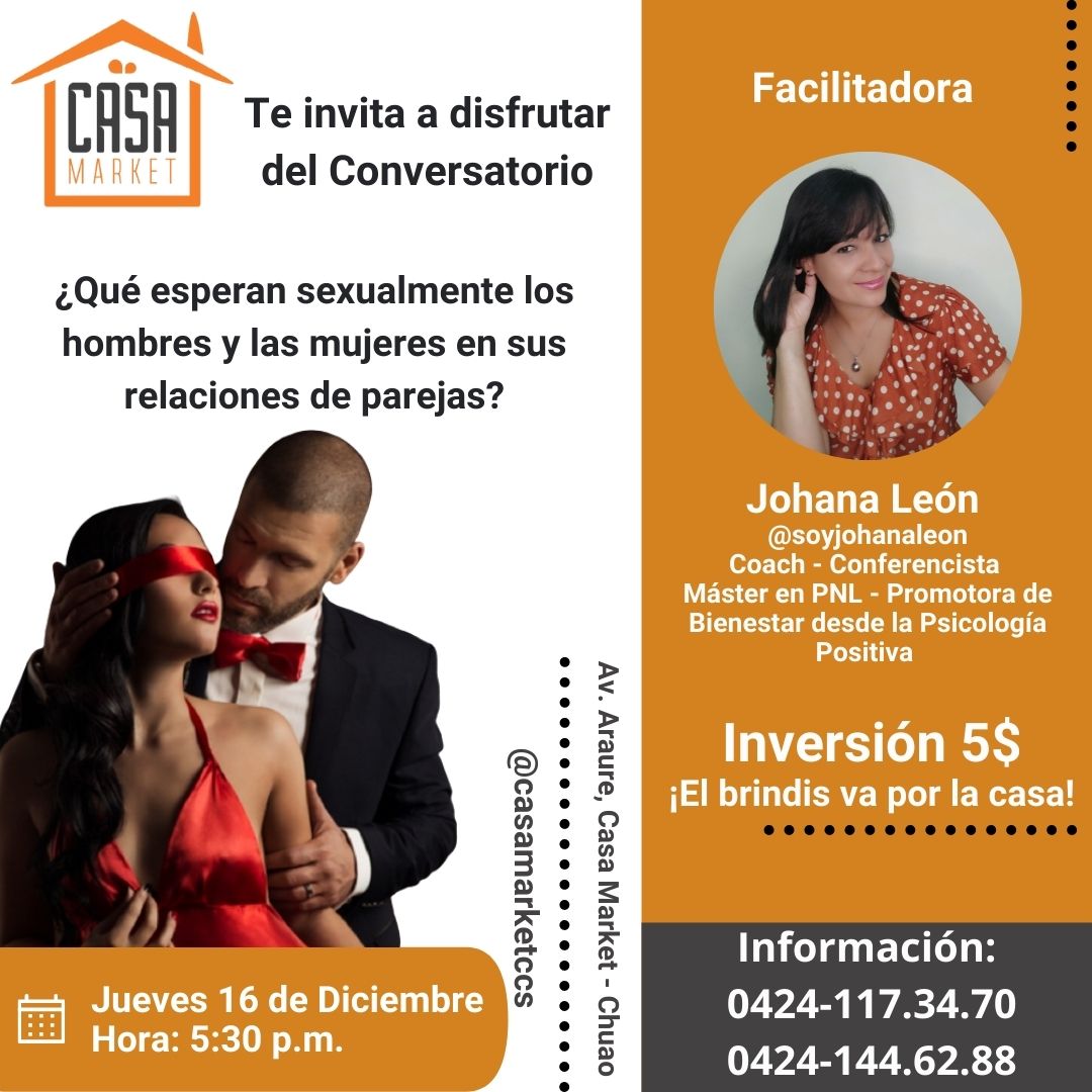 tomamoscoaching's tweet image. ¡ESTO ES HOY!

¿Sabes que esperan sexualmente los hombres y las mujeres de sus parejas? ven y descúbrelo esta tarde en nuestro Conversatorio que se llevará a cabo a las 5:30 pm en Casa Market Caracas ubicado en la Av. Araure de Chuao. Reserva por el 04241173470. ¡¡Te esperamos!!