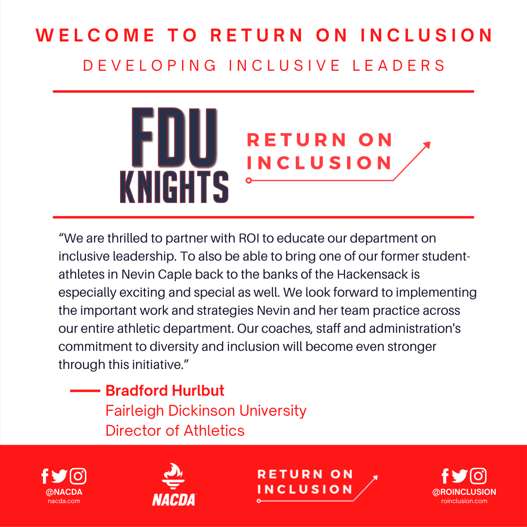 ROInclusion's tweet photo. We're excited to welcome @FDUKnights, the alma mater of our founder @NevinCaple, to the ROI family! #ROInclusion #InclusiveLeaders https://t.co/0c9rSlHobZ https://t.co/Gbx2yrxNbJ