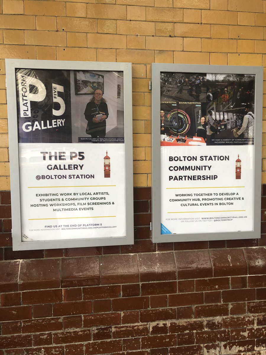Our lovely new posters on Platform 4/5 at Bolton Station