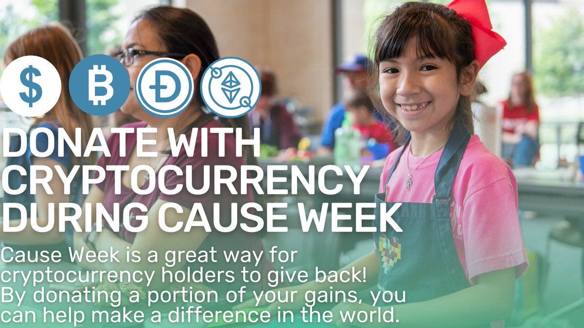 CommonThreadsUS's tweet photo. Donate to Common Threads today using cryptocurrency for Cause Week with @TheGivingBlock! By donating a portion of your gains, you can make a huge impact for children and families health. Give Now at https://t.co/b9Z7h2MSs7. #CauseWeek #CookingForLife https://t.co/yHs6Szb5Xw
