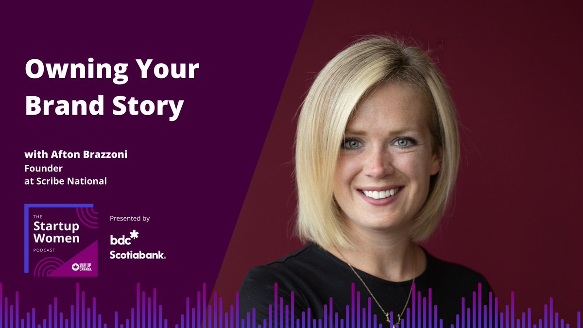 👉Human Stories
👉Asking the right questions
👉Generating conversation
Today’s #StartupWomenPodcast is here w/ @aftonbrazzoni Founder of Scribe National  and we are breaking down all things content marketing -🎧 tune in at ow.ly/ZUWL50H87vG <a href="/bdc_ca/">BDC</a> and <a href="/scotiabank/">Scotiabank</a>