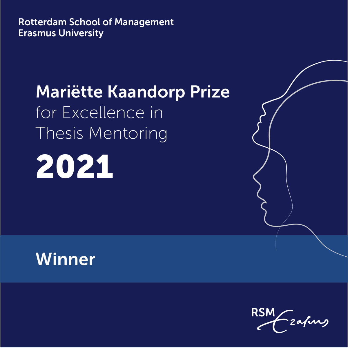 I am humbled to have won the Mariëtte Kaandorp Prize today. This award—created by Mariëtte’s family in her memory—recognizes a thesis advisor who empowers students to go beyond what they think they are capable of accomplishing. Thanks to my student for making it possible.