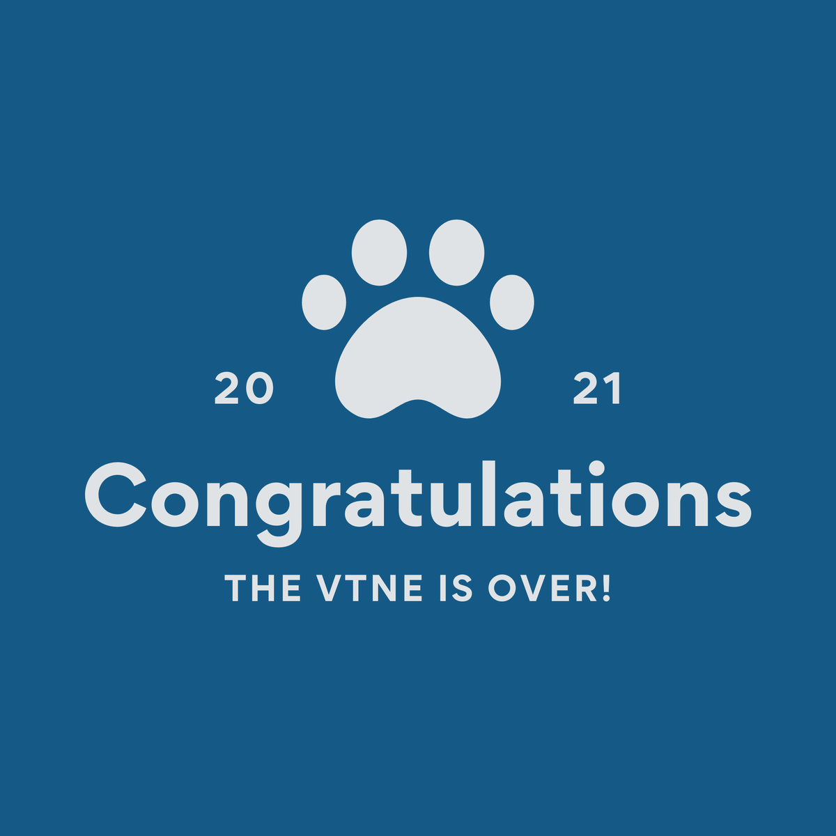 VetTechPrep's tweet photo. Congratulations! The VTNE is over!  

So... How do you feel?! Let us know by replying. 

VetTechPrep is confident that anyone who completes the VetTechPrep course will pass the VTNE® exam on their first attempt.

#Veterinary #VetTech #VetTechPrep #VetTechSchool #VetTechStudent https://t.co/A0x22sVSMg