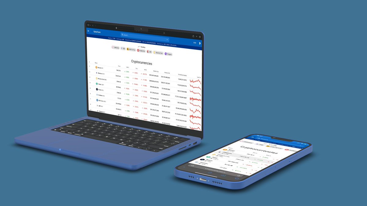 Optachain Crypto Live Stats is now available for all users! You can track your preferred crypto with the analysis of graph and some indicators.

Link: crypto.optachain.io