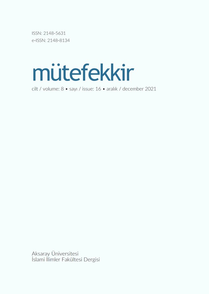 Aksaray Üniversitesi İslâmî İlimler Fakültesi dergisi Mütefekkir'in 16. sayısı yayındadır. Hayırlı olsun inşallah...