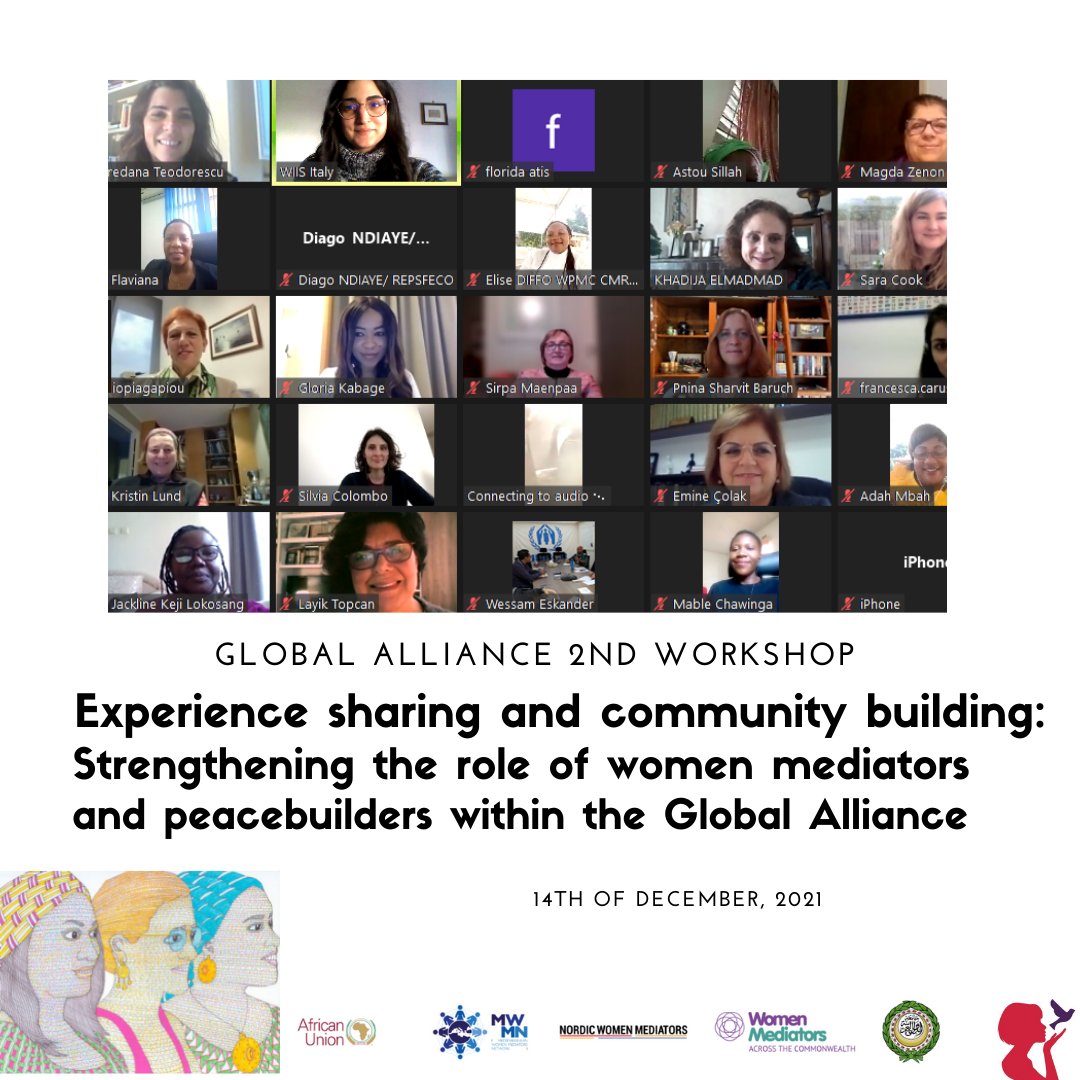 On the 14th of December it took place the second internal workshop for all member of the women peacebuilder and mediator networks. It was useful to better know each other and also reflect on the future of the #globalalliance. Thank you all for participating! #Womenmediators