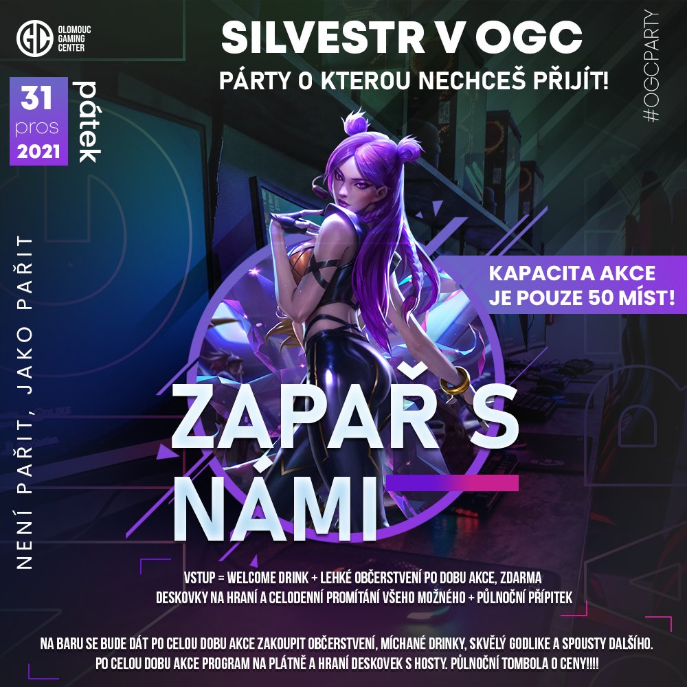 Ještě nemáte na Silvestra plány? 🤔 Tak zbystřete! 😱

Pro 50 vyvolených pořádáme první silvestrovskou párty! 🎉Tak mrkni do článku na webu. 😎

ogcenter.cz/aktuality/nevi…