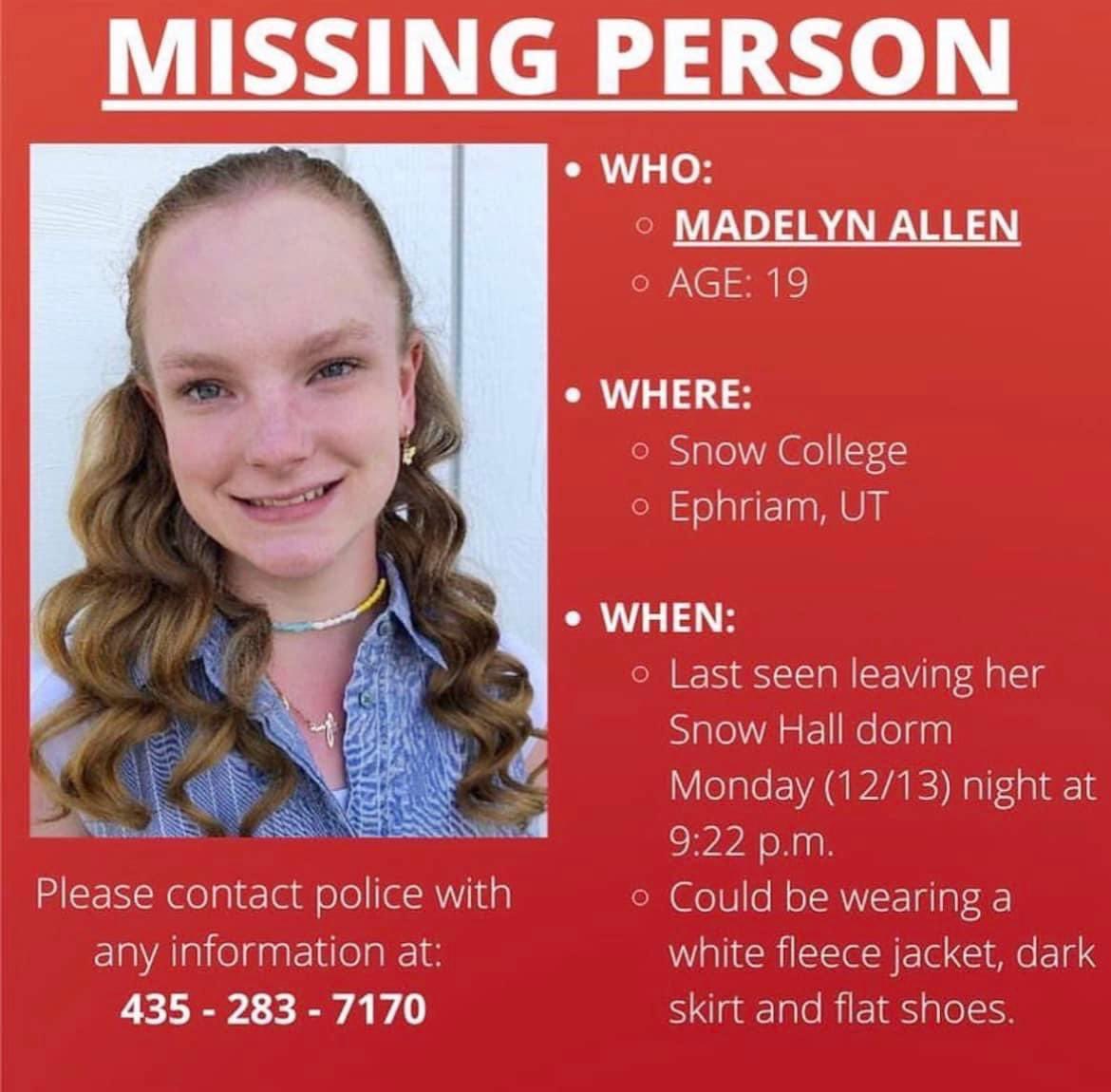901Lulu's tweet photo. Madelyn Allen was last seen leaving her college dorm Monday night. 
Security footage shows her exiting. 
She has not been seen or heard from since. 

She is 19 years old. 
Local LE and family are asking for help.   #MissingPerson #missing https://t.co/RLTBhXQKey