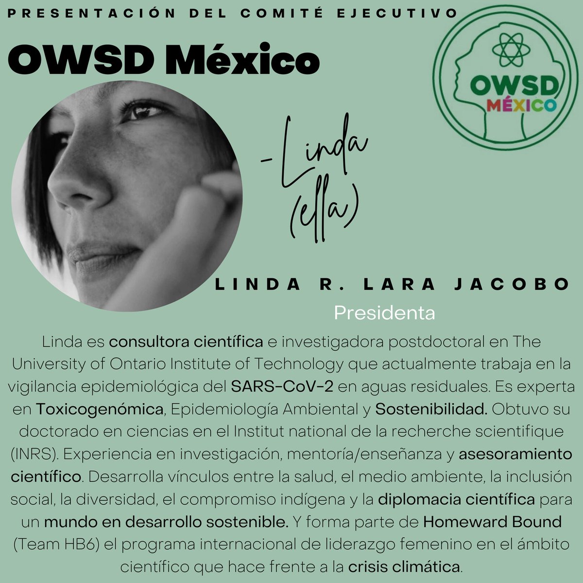 📢Conoce a @laralrlj ella es Chair del Capítulo. Es una Toxicóloga☠️ que trabaja desarrollando vínculos entre: salud, medio ambiente, sustentabilidad, inclusión social, diversidad, participación indígena y diplomacia científica para un mundo en desarrollo sostenible 💪👩‍🔬🌊🌎♻️