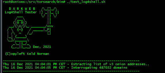 Testing darkweb with canarytokens log4shell..