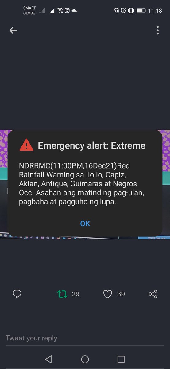 jeeznutsdtd's tweet image. Tbh, this emergency alert scares me especially yung sound talaga tapos biglang magpa-pop outta nowhere, but I am thankful that this also exists as a reminder na rin for us to stay vigilant. Western Visayas, this is going to be a long night. Stay safe po! 😰
#OdettePH