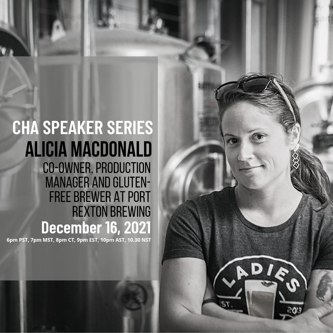 TONIGHT! Our #SpeakerSeries this month is about brewing #glutenfreebeers with <a href="/portrextonbrew/">Port Rexton Brewing</a>'s Alicia MacDonald! Their gluten-free porter won 2nd place at this year's CBAs. Check for the meeting link on our Speaker Series page! #canadahomebrews #glutenfree #brewing #homebrew
