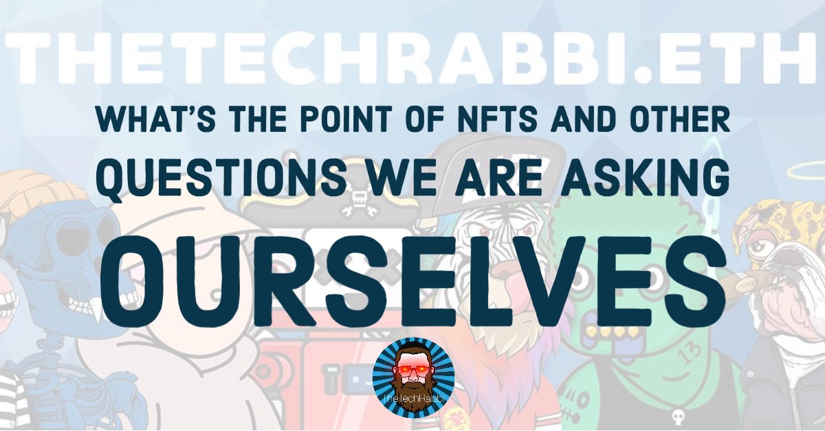 TheTechRabbi's tweet photo. What's the point of NFTS and other questions we are asking ourselves. Sharing some thoughts on how #NFTs and #Web3 can empower students and create new avenues of learning and innovation for schools.
https://t.co/5d5sx9FOzn
#NFTCommunity #Education #Edtech #Edtechchat #Edchat https://t.co/FleAerCe0D