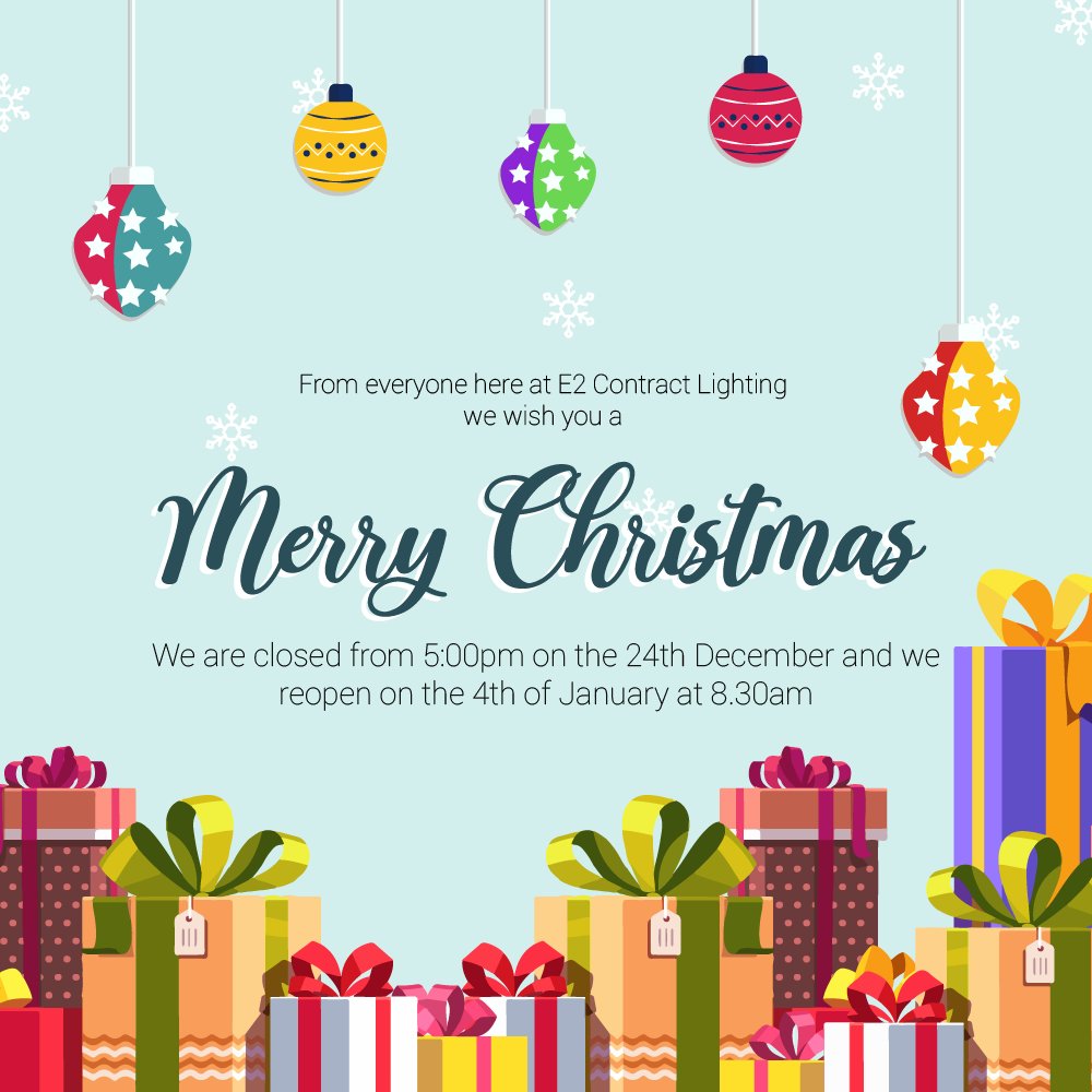 e2Lighting1's tweet photo. From everyone here at E2 Contract Lighting, we hope you have a very 🎄Merry Christmas🎄 &amp; have fun this festive period!
We are closed from 5:00 pm on the 24th of December &amp; we reopen on the 4th of January at 8:30 am.
#Christmas #xmas #xmas2021 #christmas2021 #christmaseve #jolly https://t.co/zsHx1nXgH8
