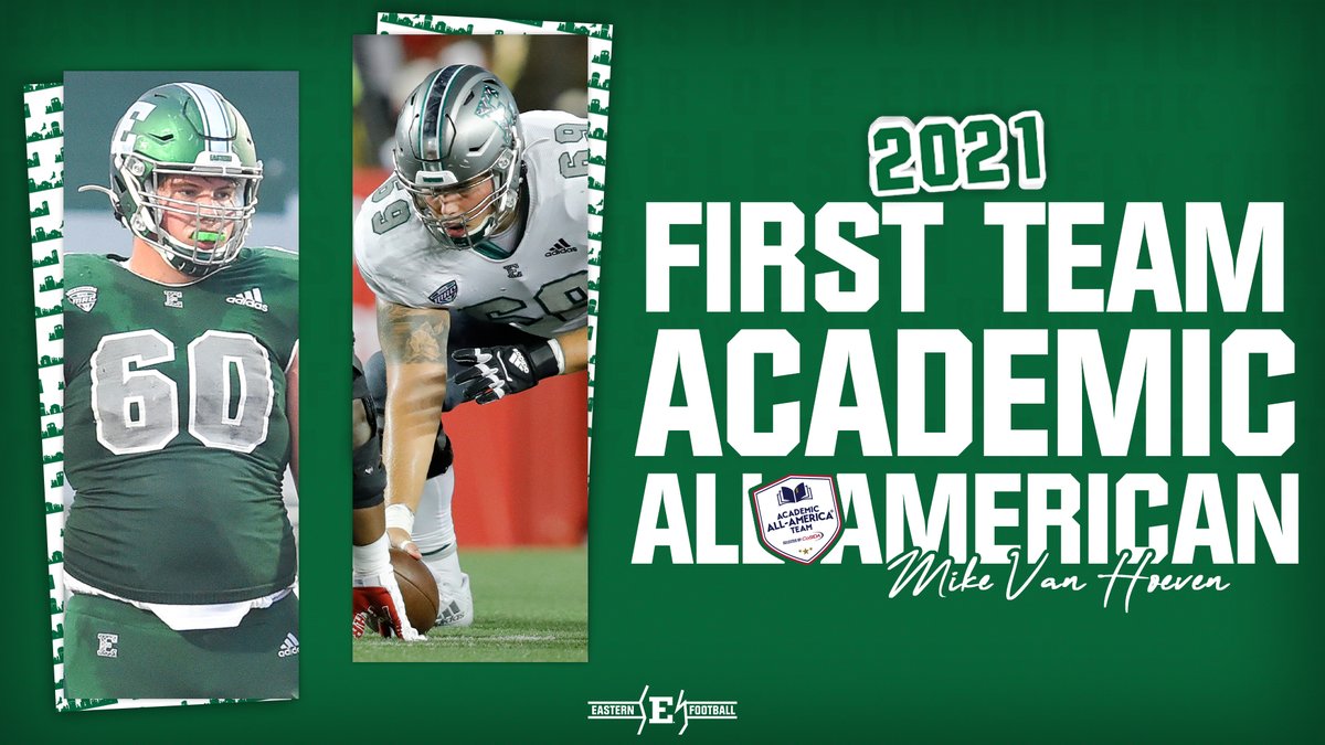 Eastern Michigan Football (@emufb) on Twitter photo 🚨🏆FIRST TEAM ACADEMIC ALL-AMERICAN🏆🚨
<a href="/BiGG_MikeVH/">Mike VanHoeven</a> becomes the first player in EMU football history to earn the distinction‼️
Congratulations, Mike, on MAKING HISTORY👏👏
📰bit.ly/30vNMsc
#EMUEagles | #ETOUGH | #BeDifferent 🚨🏆FIRST TEAM ACADEMIC ALL-AMERICAN🏆🚨
<a href="/BiGG_MikeVH/">Mike VanHoeven</a> becomes the first player in EMU football history to earn the distinction‼️
Congratulations, Mike, on MAKING HISTORY👏👏
📰bit.ly/30vNMsc
#EMUEagles | #ETOUGH | #BeDifferent