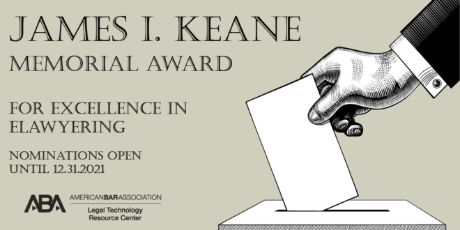 ABAesq's tweet photo. Know a trailblazer in eLawyering? Nominate them for the @LTRC Keane Award: https://t.co/ISfDyuckfE https://t.co/jgQPZfkl2M