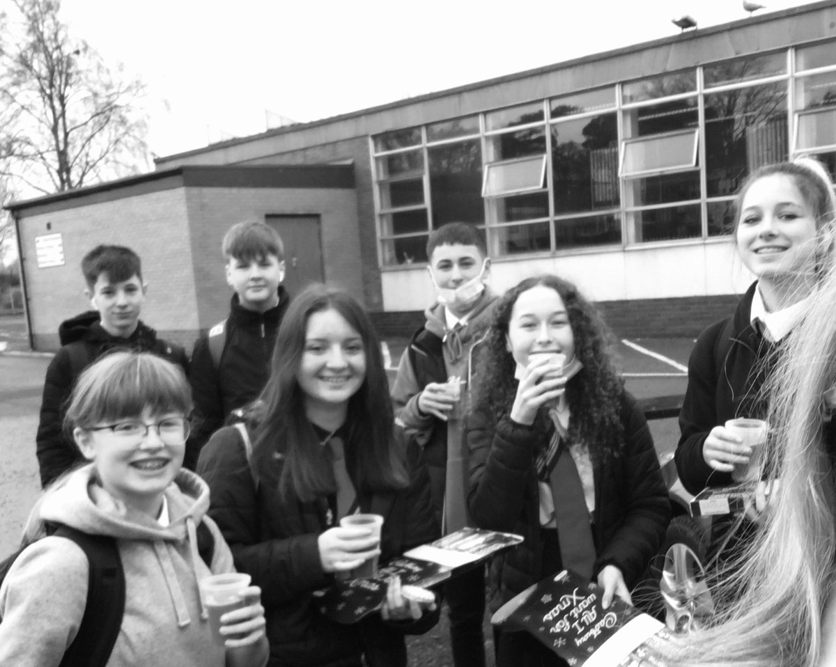 GHSModernlang's tweet photo. Taking a ‘class trip’ outside for hot chocolate and selection boxes with the S3 German class! Well done for completing German speaking tests with Mrs Forbes! @GlenrothesHS https://t.co/K9JBIJsmVa
