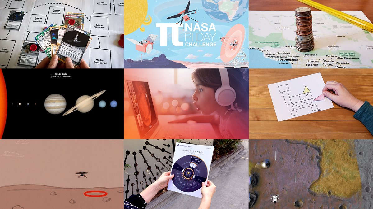 Collage of images representing 9 of the top 10 new 2021 STEM resources from NASA JPL Education