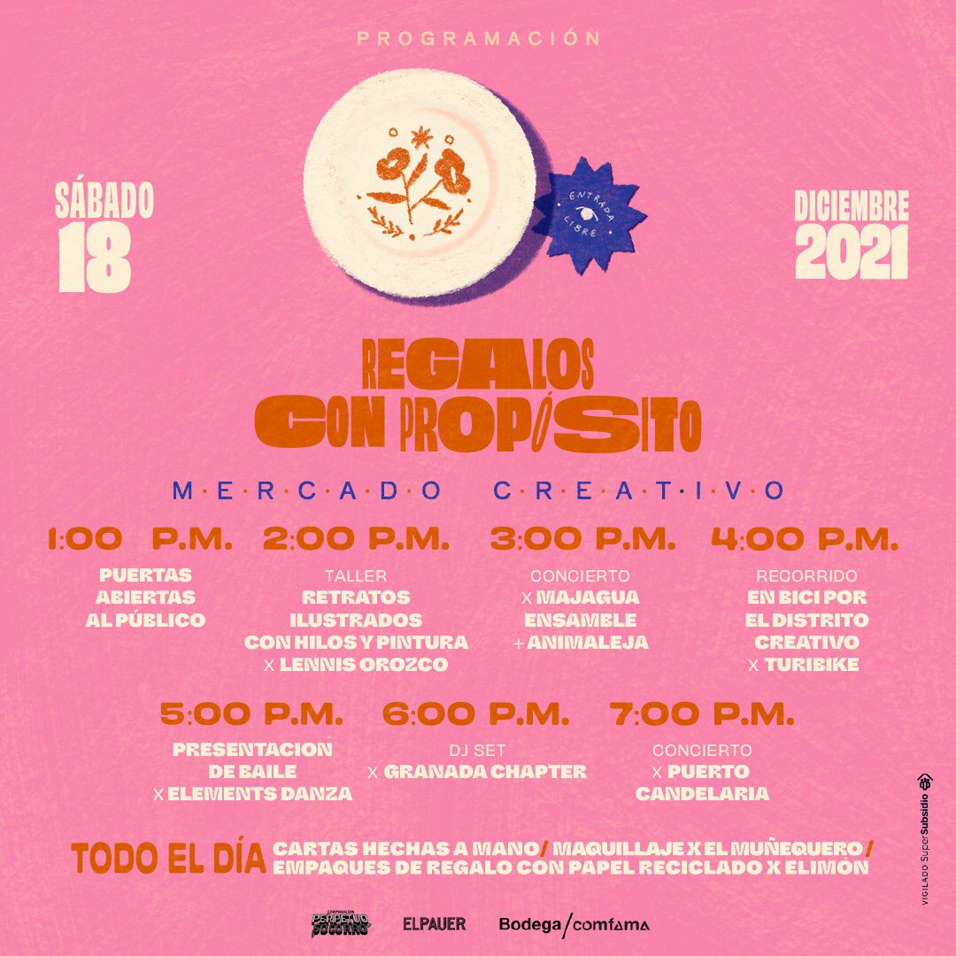 PandemiaEstereo's tweet photo. ¡Volvemos! En un escenario presencial con música, baile, conversación, encuentros, sostenibilidad y economía local. 

Este fin de semana en el Mercado Creativo del @Perpetuo_DC. 

Aquí toda la programación 👇🏾 https://t.co/NUpNNye3zB