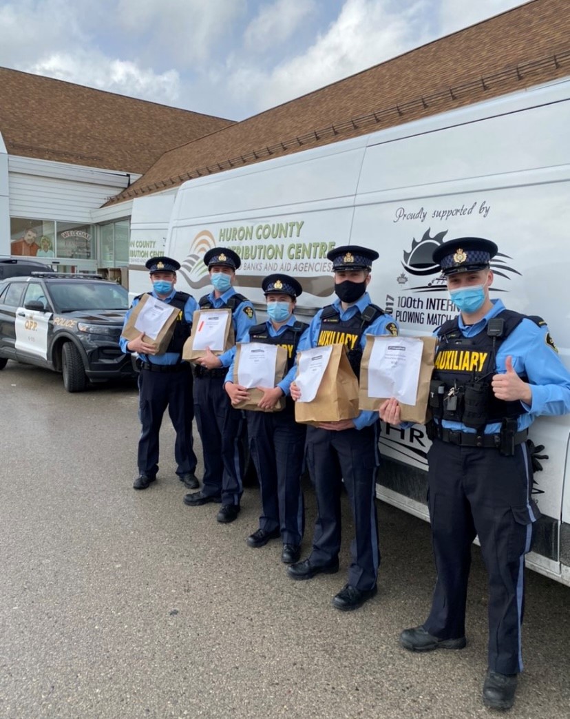 OPP_WR's tweet photo. #HuronOPP &amp; Huron OPP Auxiliary recently held some  highly successful fundraising events. Two "Stuff-a-Cruiser" events resulted in thousands of pounds of food donations for the #HuronCountyFoodBank &amp; an internal bake sale raised $735 for the United Way. @HCFBDC @UnitedWayPH ^js https://t.co/4VNXg35RmK