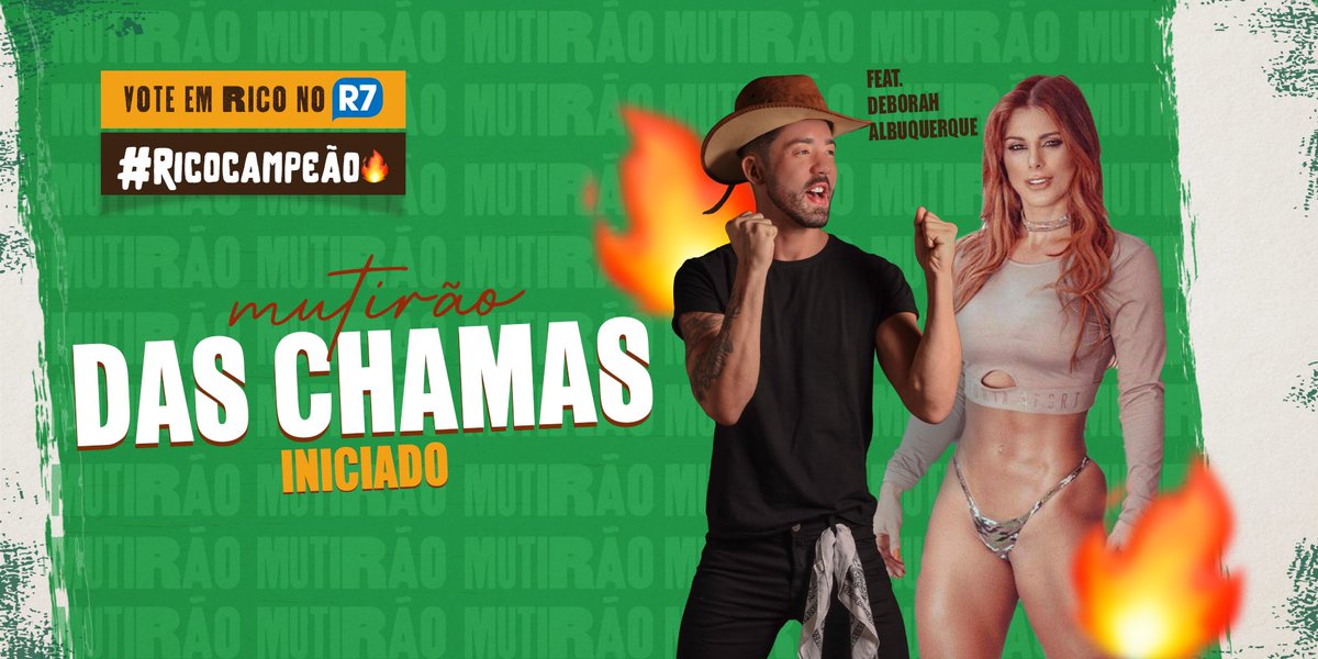 RicoMelquiades's tweet photo. 🔥 MUTIRÃO DAS CHAMAS INICIADO 🔥

FEAT. @OficialDeborahA 

🚨 A cada 20 votos, mande um emoji.
🎯 META: 3 MIL RESPOSTAS!
⏰ ENCERRA ÀS 14h 
👉🏻 O voto é para GANHAR, então votem no RICO!

👨🏻‍💻: https://t.co/EY2KF6PZF0

#RicoCampeão #TeamRico https://t.co/E0iCup9Cxq