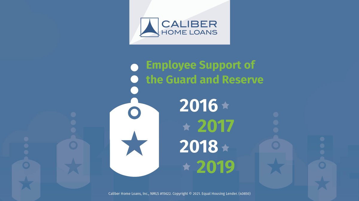 YaniNufio's tweet photo. Caliber Home Loans, Inc. has been awarded the following Employee Support of the Guard and Reserve awards:  Patriot Award (2016-2019), Seven Seal Award (2018), and Pro Patria Award (2018). https://t.co/GMu9NhfpxX