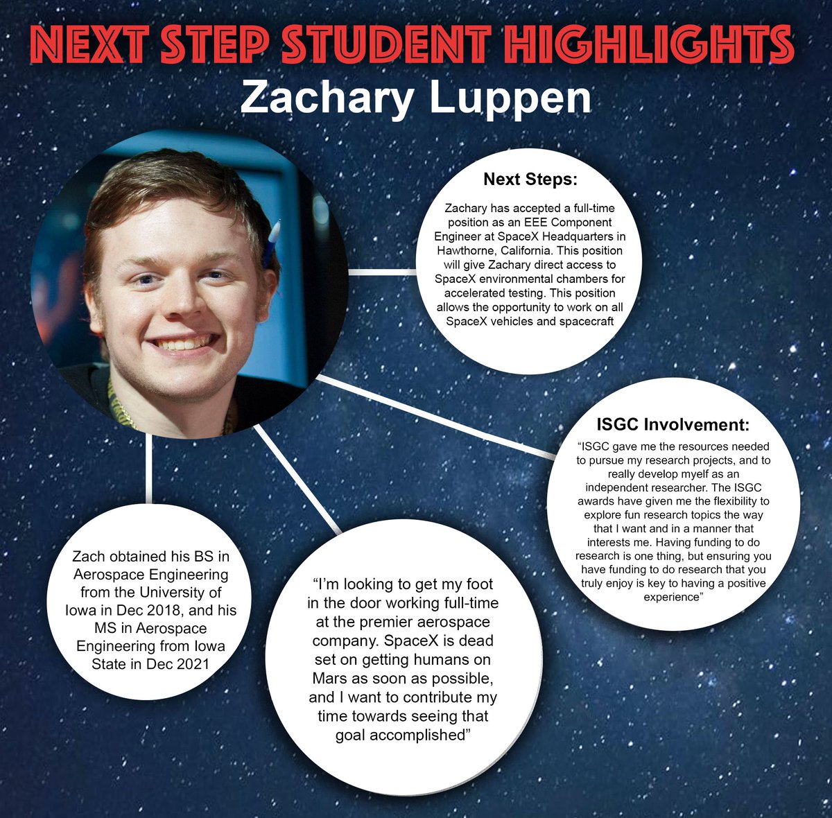 Check out the Next Step Student Highlight on Zachary Luppen!