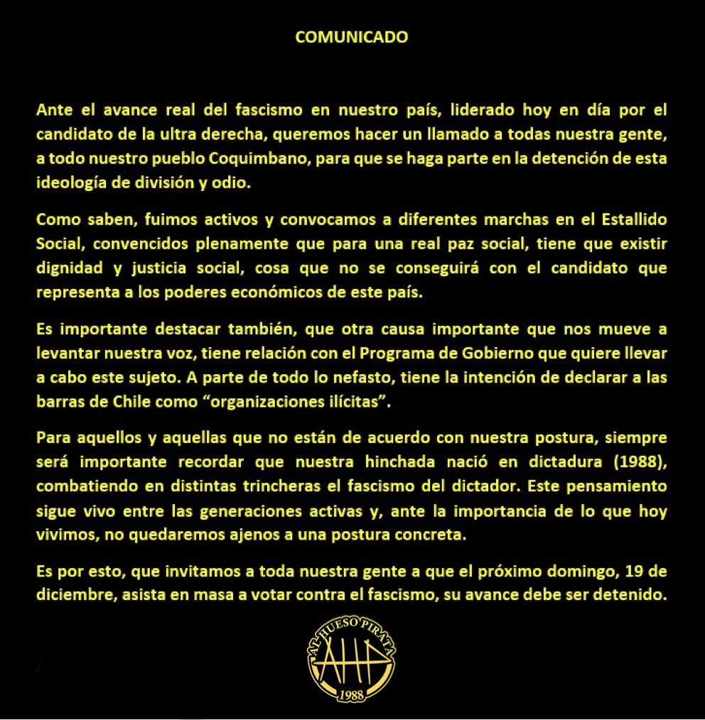 AlHxesoPirata's tweet photo. Ante la disyuntiva país, no podemos quedar ajenos. 

Al Hueso Pirata https://t.co/TNhSlyVRCc