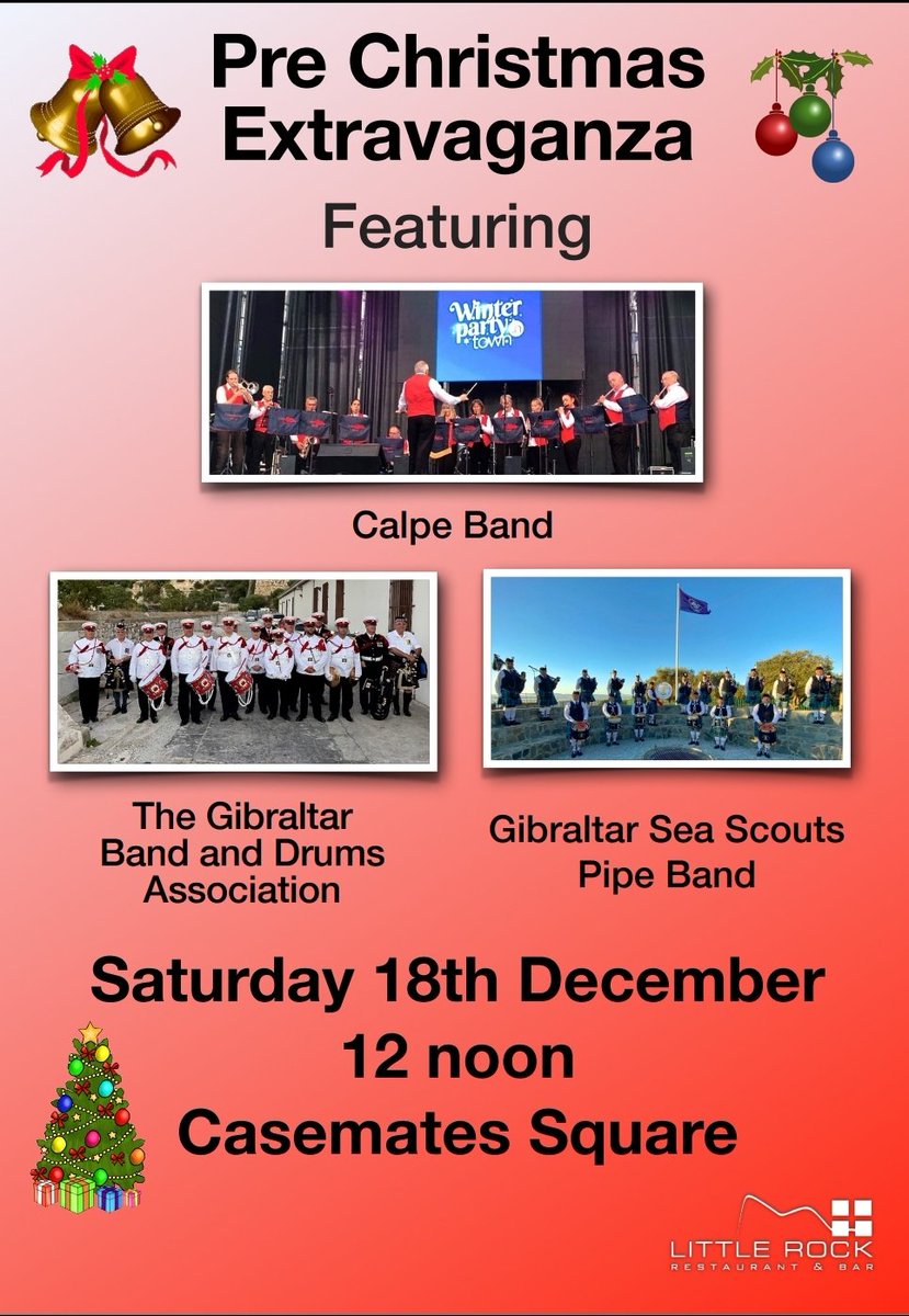 The Pipes &amp; Drums march off @ 11:45 from Piazza, joining our friends <a href="/CalpeBand/">Calpe Band</a> &amp; <a href="/GibBandDrums/">Gibraltar Band and Drums Association</a> for Massed Bands in Casemates.

Don't miss our only public performance of 2021. There will be great music &amp; display for all to enjoy!