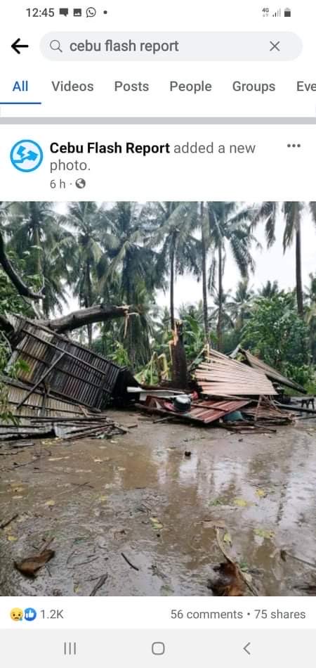 Cycloon over dorp waar ik heen wil