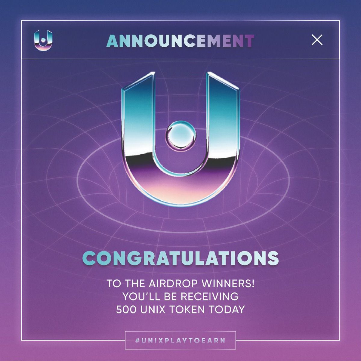 unixcorpgg's tweet photo. Well done &amp; Congrats to the lucky UniX community members getting their airdrop of 500 #UniX tokens each!
Airdrop will be done today! Join our Telegram to find out if you are a winner! https://t.co/GyxNyNLx0t
airdrop #Playtoearn #UniXGaminig #AXS #crypto #cryptoworld #nft https://t.co/6umiOHRIZb